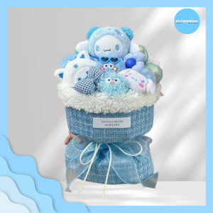 Bó Hoa Gấu Sắc Xanh Chibi